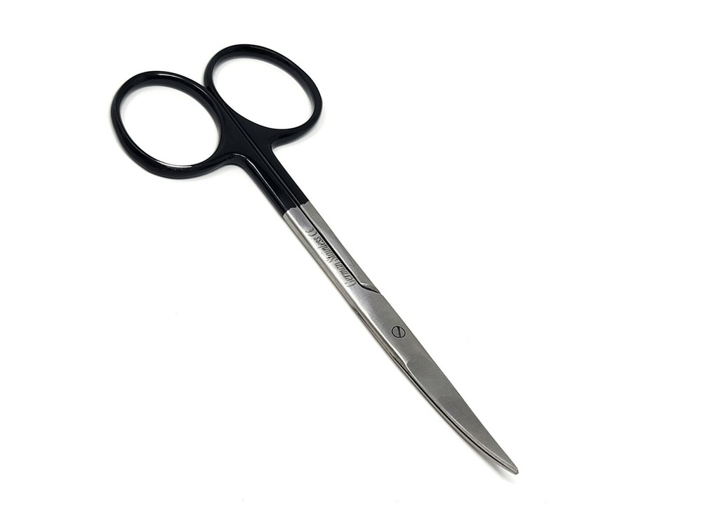 Set of 2 Professional Sharp Fine Point Precision Scissors 4.5" Curved & Straight