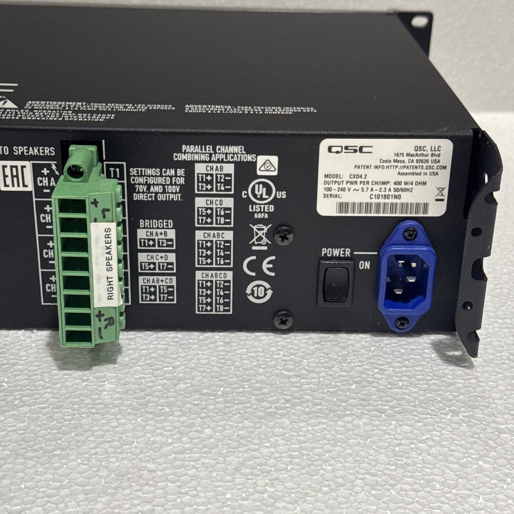 QSC CXD4.2 , 4 Channel Network Processing Amplifier