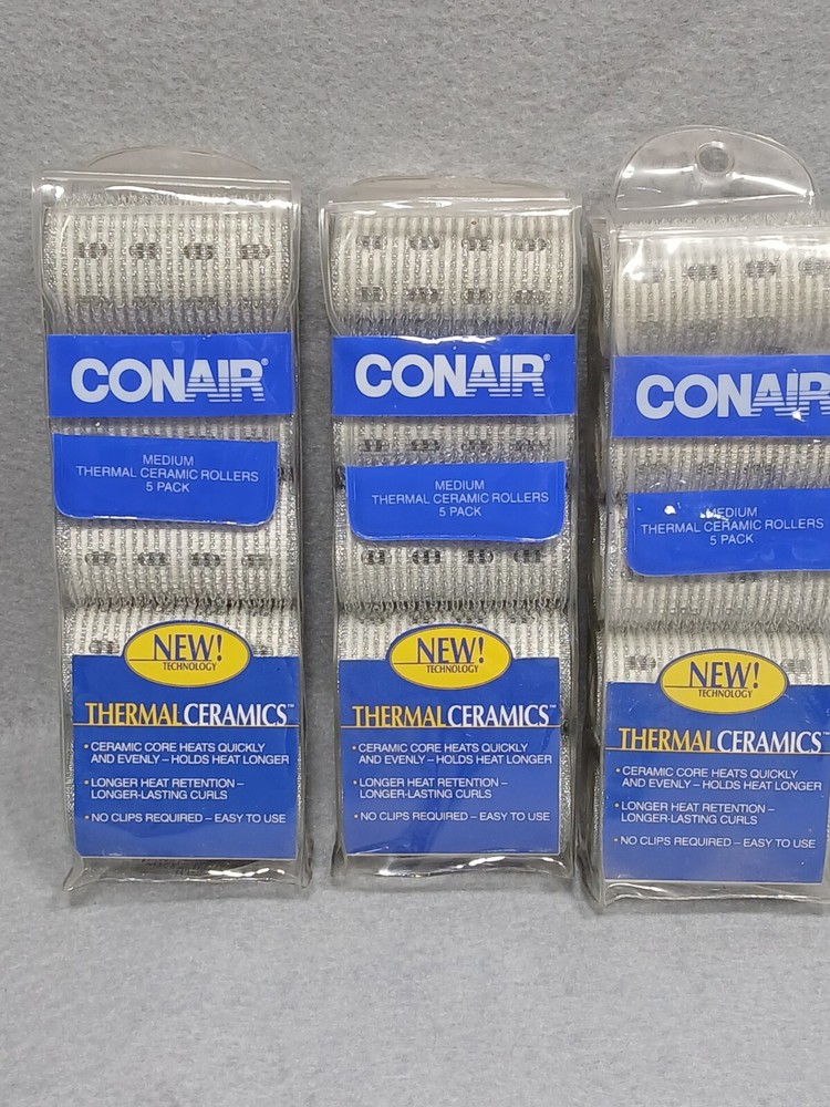 Conair Thermal Ceramic Rollers 7 PACKS (1-XLarge, 3-Large, 3-Med) 30 rollers