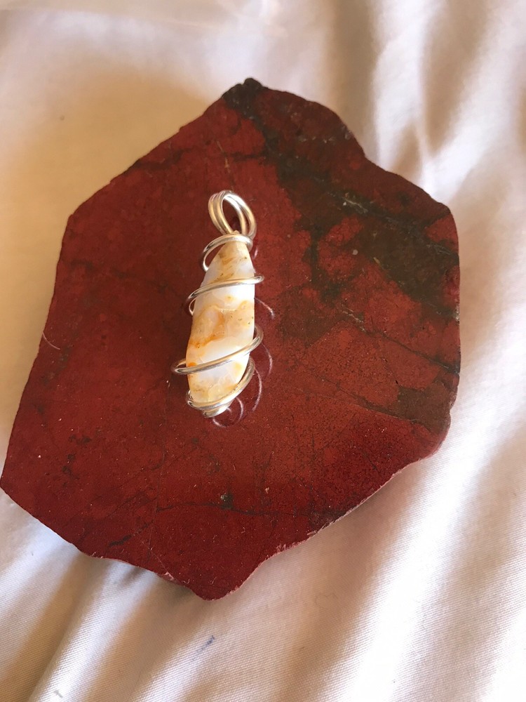 Beautiful Oregon Opal Sterling Silver Wrapped Pendant