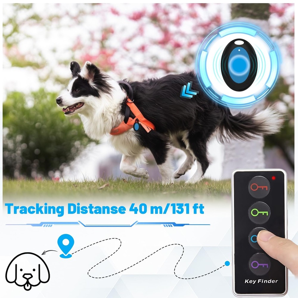 Key Finder Wireless RF Locator with 80dB+ Loud Beep & LED Light, 131ft Range,...