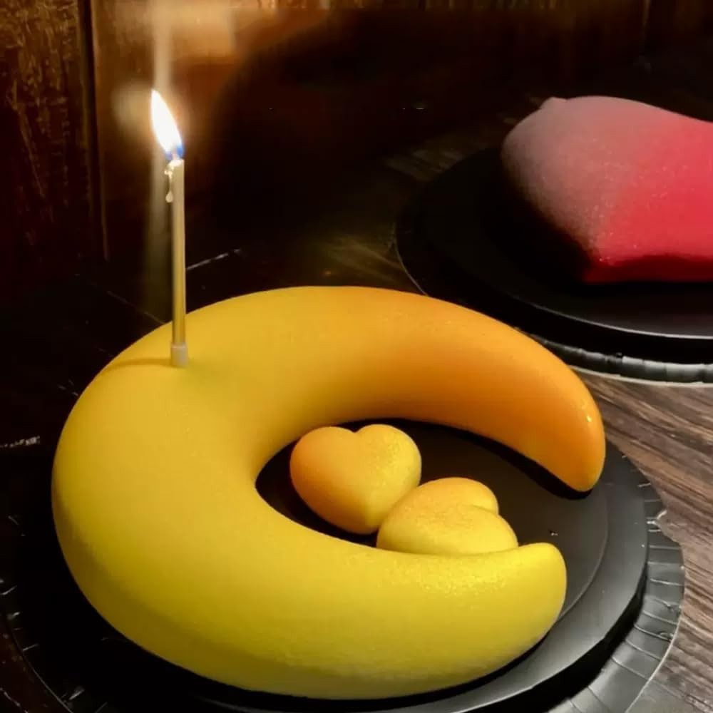 EchoDone Crescent Moon Shape Silicone Cake Pan, Moonlight Sonata Random