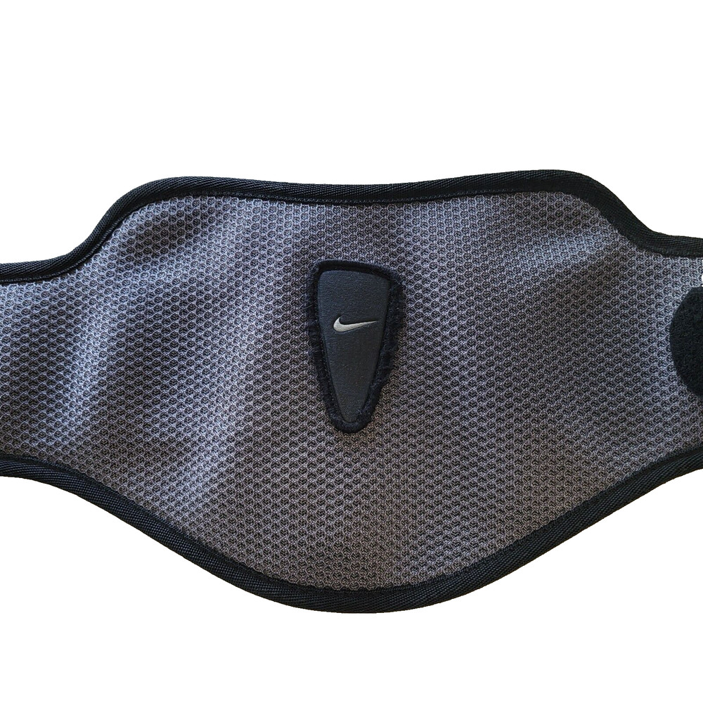 Nike Black Gray Weight Lifting Belt Authentic Size Large Hook and Loop Closure
