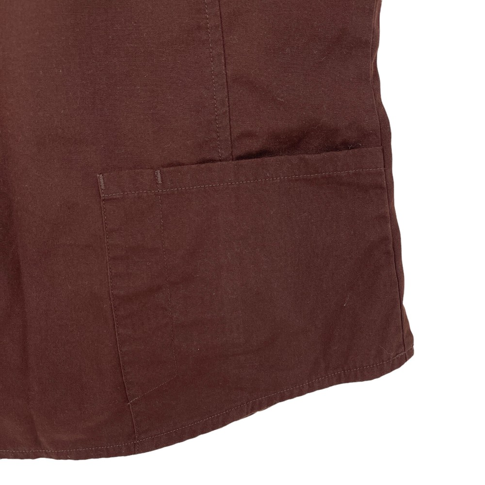 Scrub Star Scrub Top Womans Size S With Pockets Solid Brown