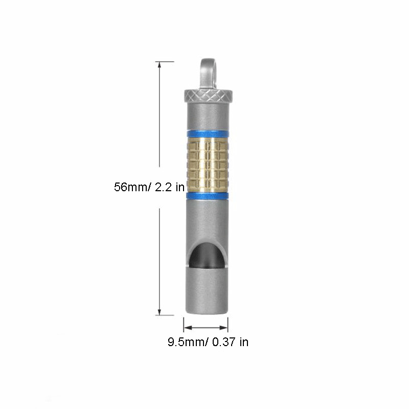 EDC Titanium Brass Whistle Training Command Warning Tool Keychain Necklace Gift