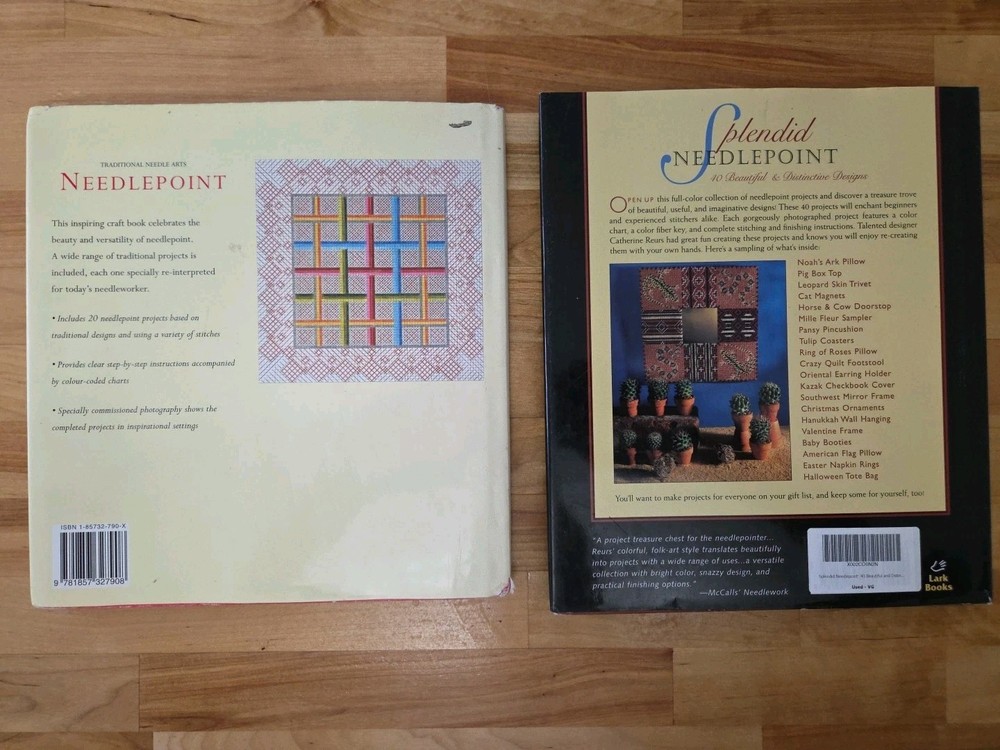 Lot 2 Needlepoint HC Needlepoint Anna Pearson Splendid Needlepoint Catherine...