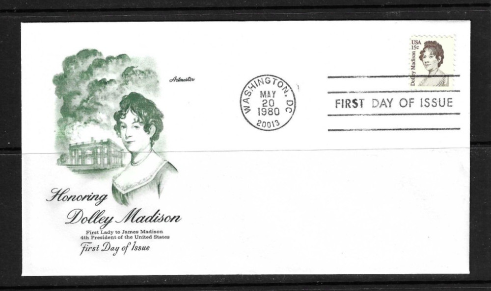 US SC # 1822 Dolley Madison FDC . Artmaster Cachet