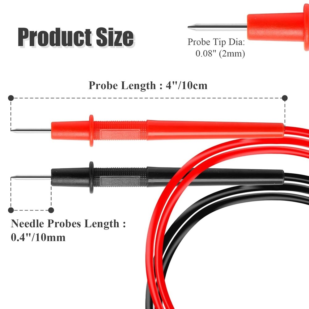 Precision Digital Multimeter Leads – 28” Length, 1000V Capacity, 2-PACK