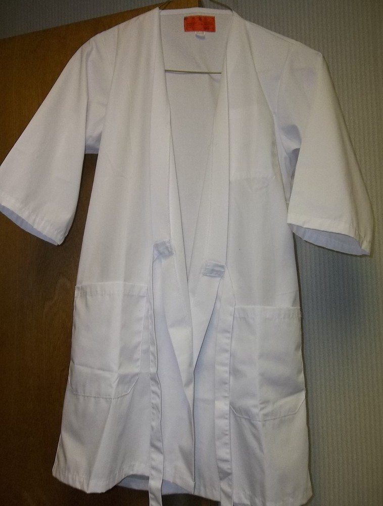 LAB COATS, TIE BACK, INSIDE POCKET, RN26118, WHITE, EXTRA LARGE