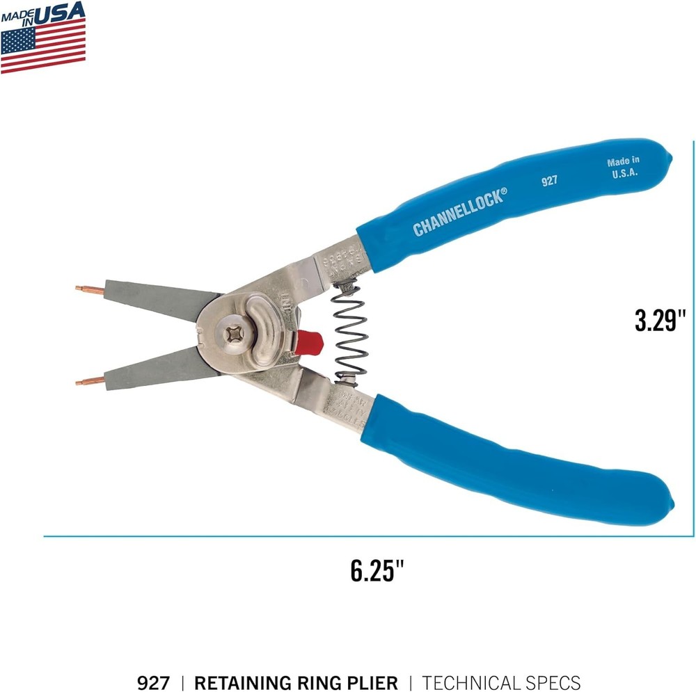8-Inch Precision Snap Ring Pliers with Interchangeable Tips for Versatile Use