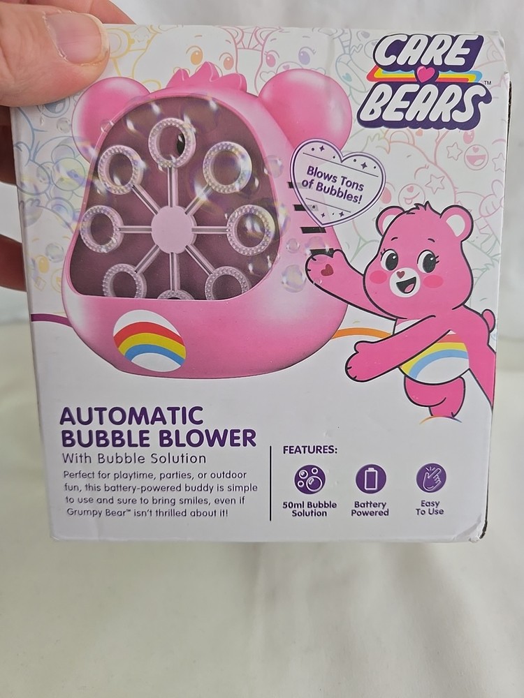 Care Bear Cheer Bear Automatic Bubble Blower W/ Solution Battery Operated Easter