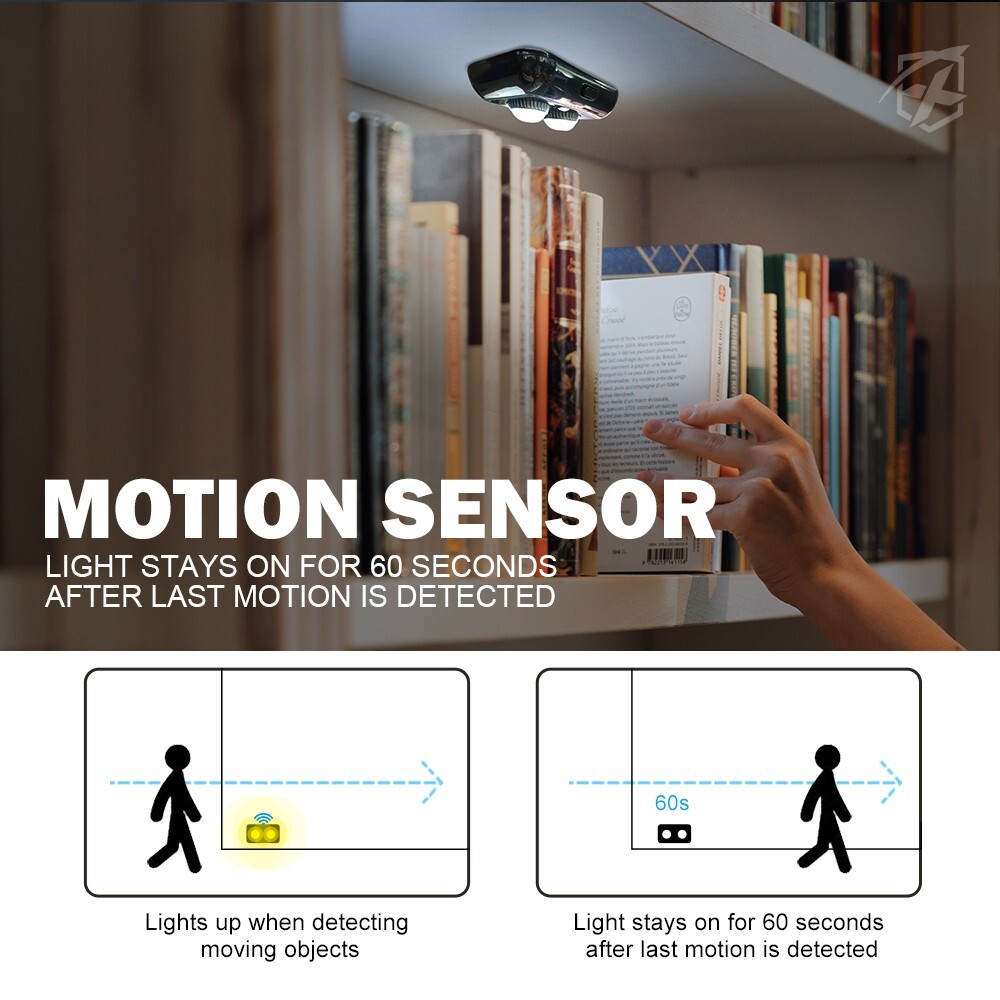 Motion Sensor Gun Safe Light Cabinet Light Night Lamp Wall Storage Shelf Light