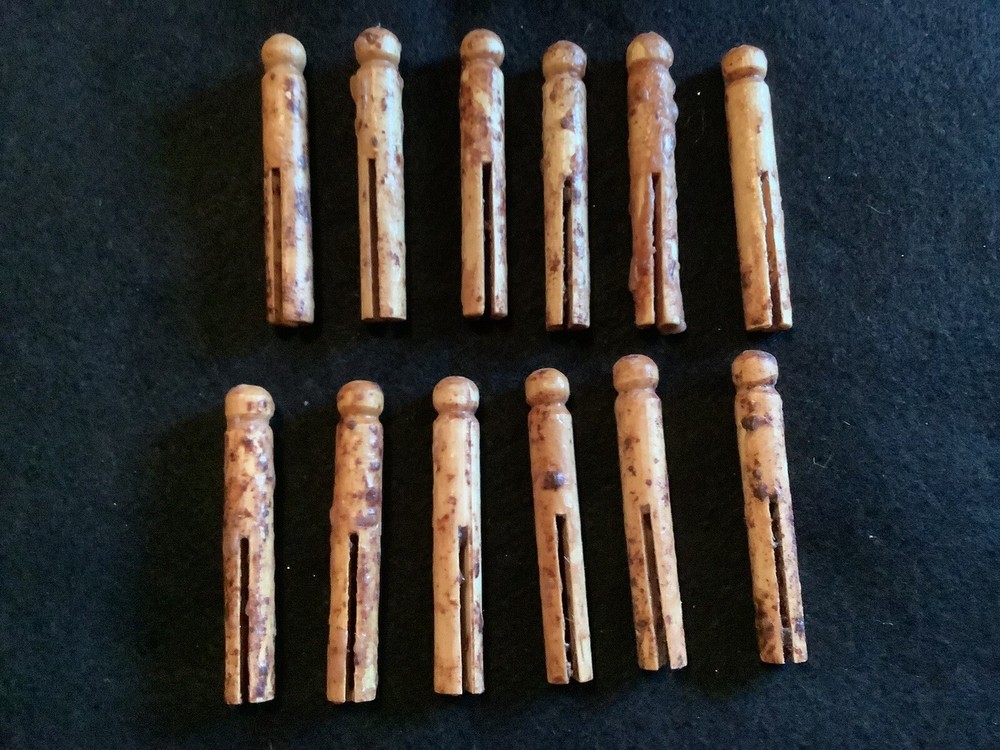 1 Dozen Decorative Primitive Wood Clothespins