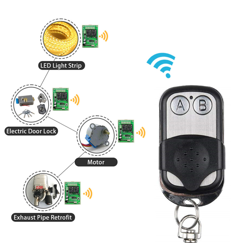 DC12V 2 Channels Universal RF Remote Controller Switch Wireless Relay Receiver