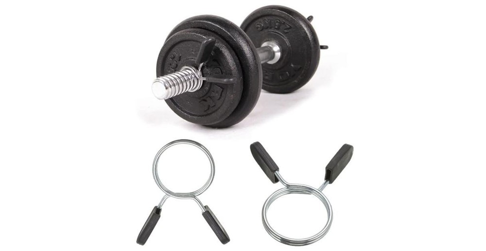 2″ Olympic Barbell Collars 2 Pack Weight Plate Clips Spring Locking