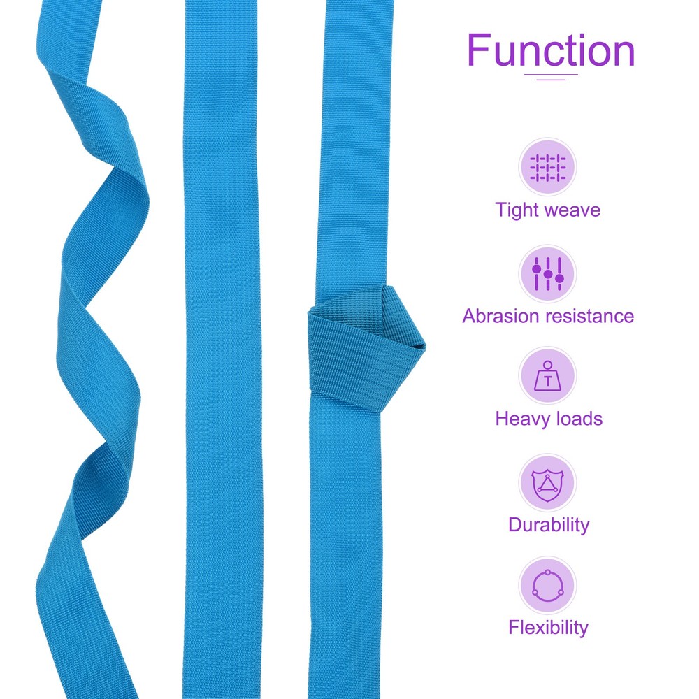 25 Yard x 1 Inch Width Nylon Webbing Strap Poly Flat Webbing Strapping Lake Blue