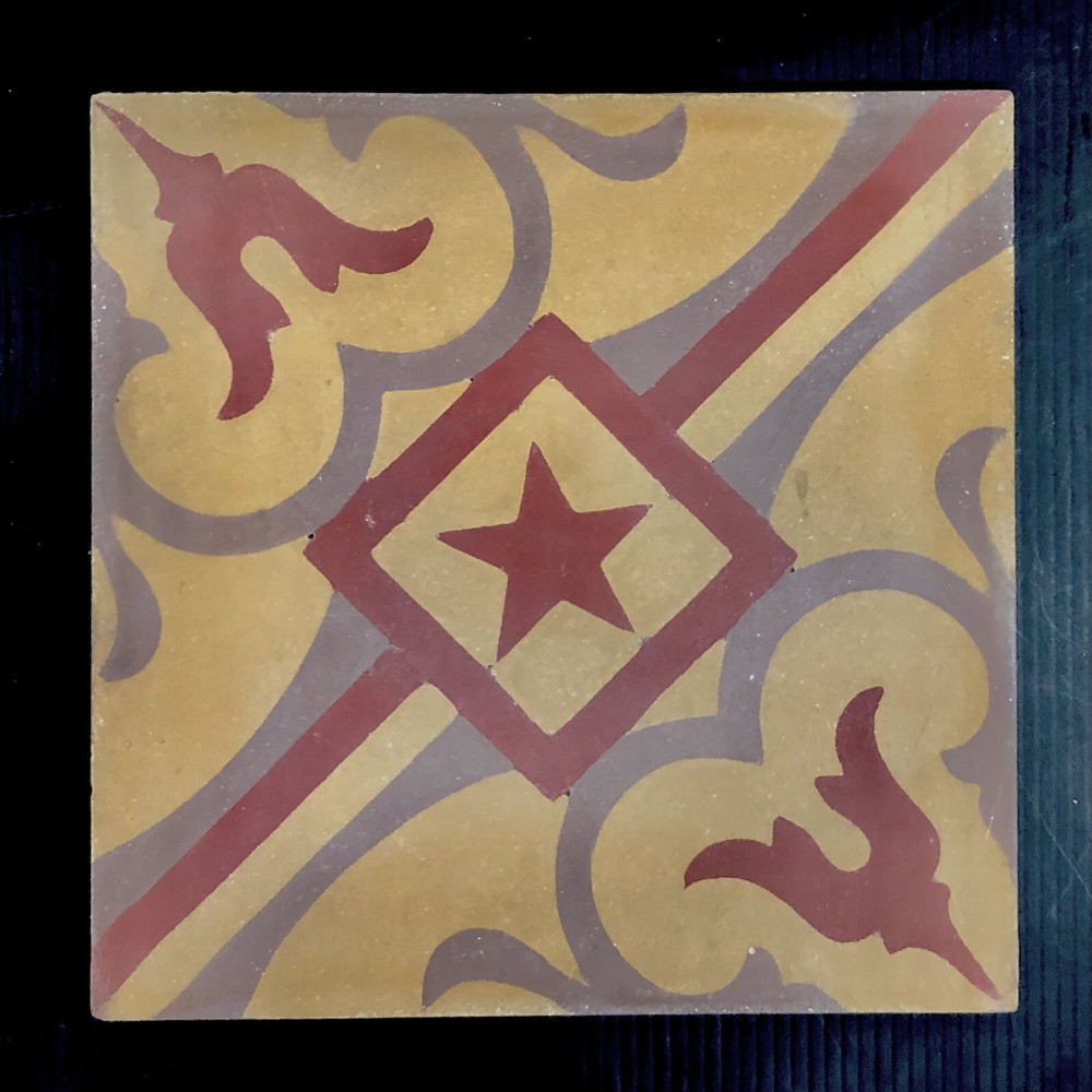 Vintage Cement Granada Tile Paver with Star