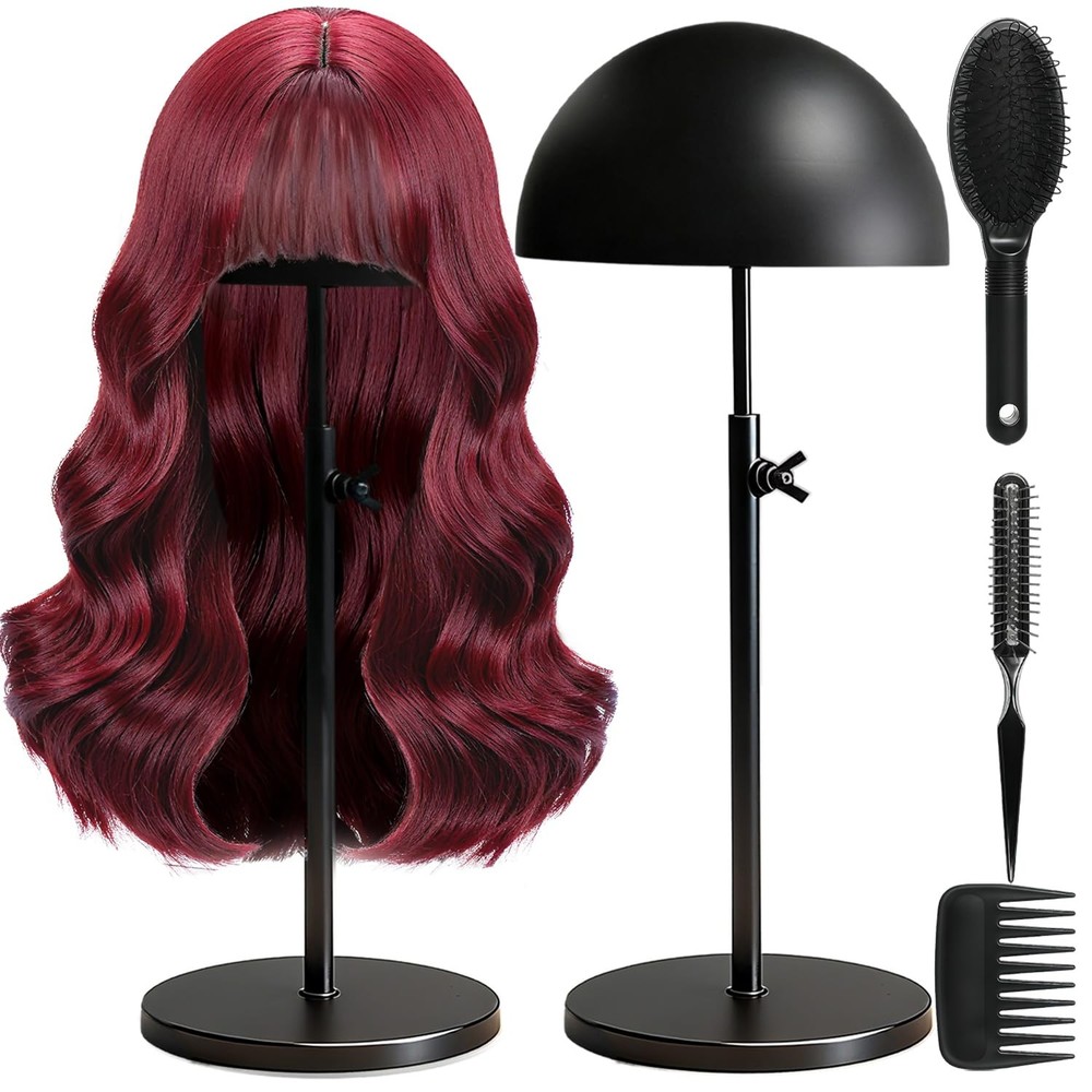 Adjustable full-iron black wig stand 1 pack 12.2-22.5
