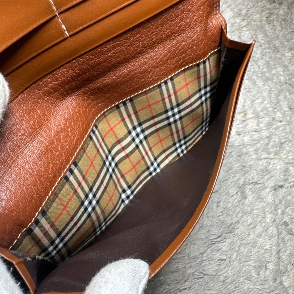 BURBERRY Long Wallet Leather Brown Inside Nova Check