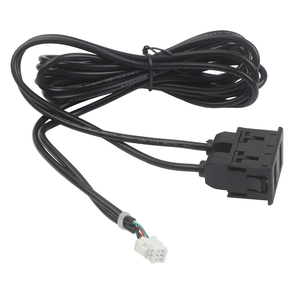 Car Navigation 6 Pin to USB Panel Dual USB Port with Audio Input Cable