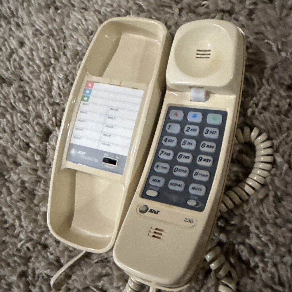 Vtg AT&T Trimline 230 Touch Tone Program Memory Telephone Volume &Ringer Control