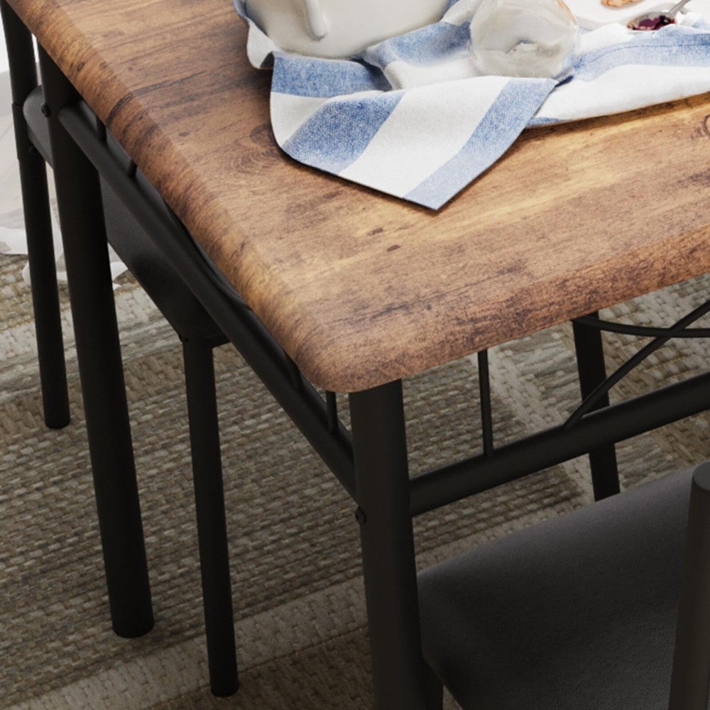 Modern Dining Table Set for 4 Kitchen Table Set and Upholstered Chairs Dinitte