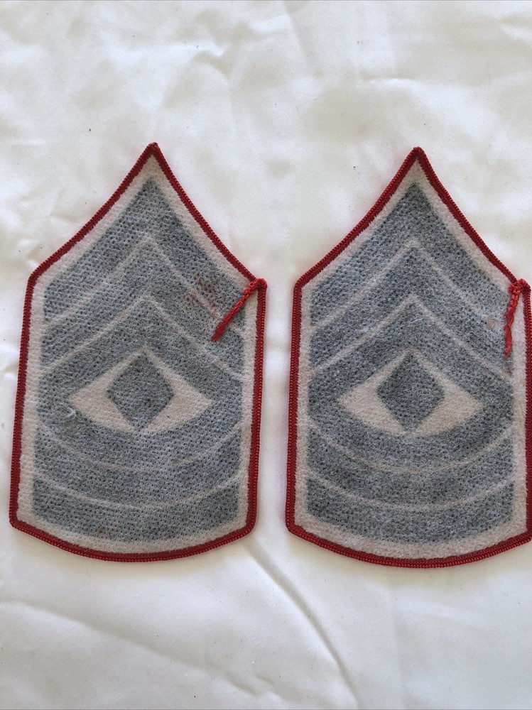 US Marine USMC First Sergeant E8 Alpha Coat Uniform Rank Patches Chevrons