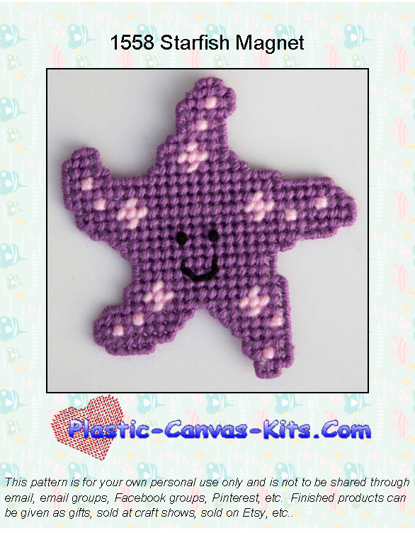 Starfish Magnet-Plastic Canvas Pattern or Kit