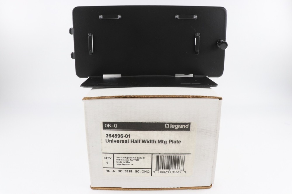 ON-Q 364896-01 UNIVERSAL WALL/ENCLOSURE MOUNTING PLATE, HALF WIDTH