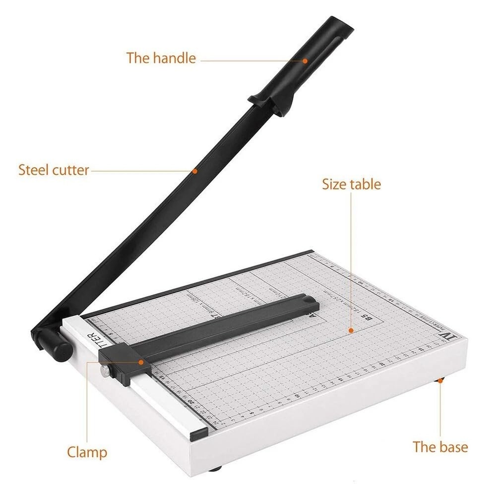 Guillotine Paper Cutter and Trimmer with Various Cut Length, Multi Sheet Capa...