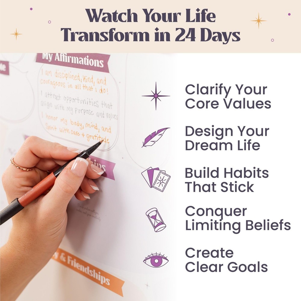 Vision Board Kit - Guided Workbook, 160 Picture Cards, Affirmation Cards & Mo...
