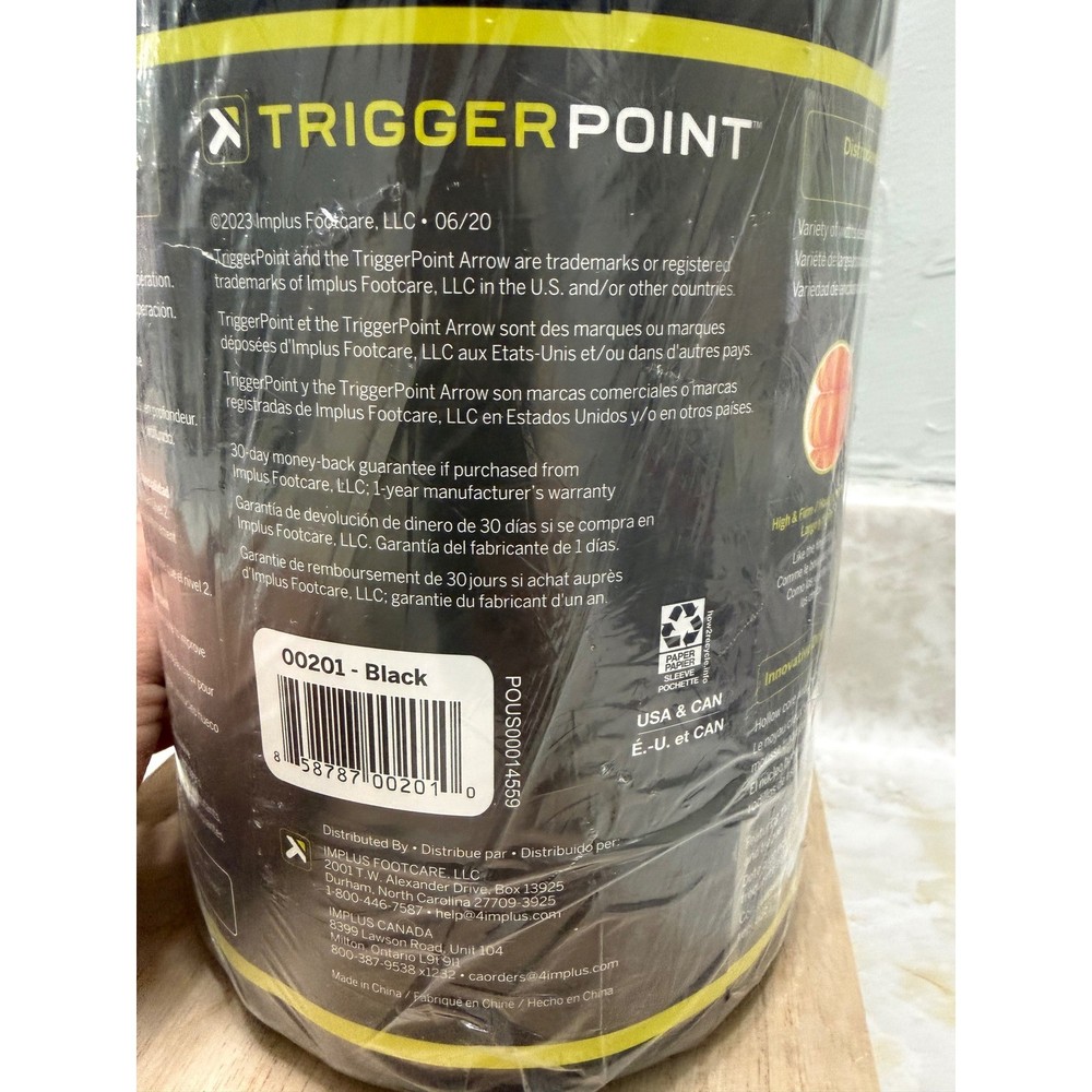 TriggerPoint GRID Foam Roller Black Hollow Multi-Density Massage Roller 13in