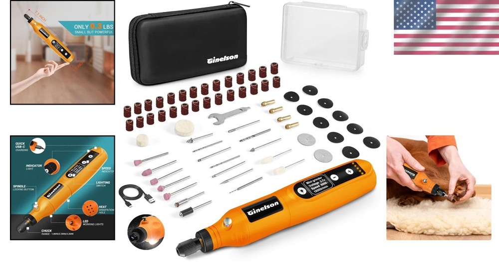 Versatile Cordless Rotary Tool - 5 Speed, 70 Accessories for Precision Work