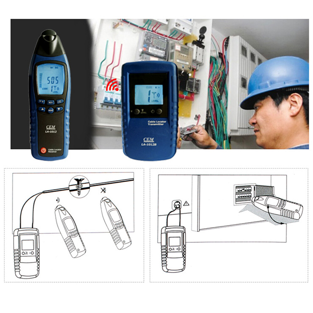 CEM LA-1012 General Cable Locator Tester Receiver with Transmitter Line Tracker