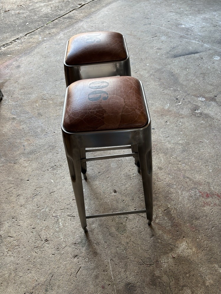 Counter stools (pair) Metal And Leather