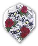 Skull and Roses White Standard Poly Royal Hard Dart Flight
