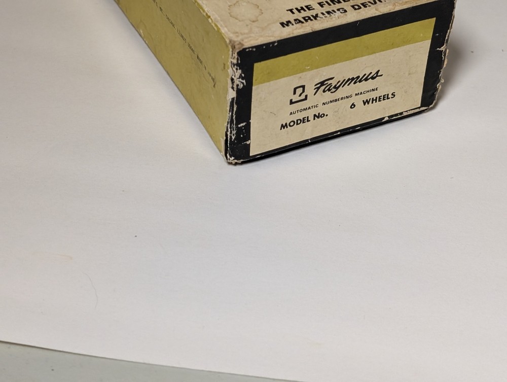 Automatic Numbering Machine 6 Wheel Stamp Faymus Model 8A