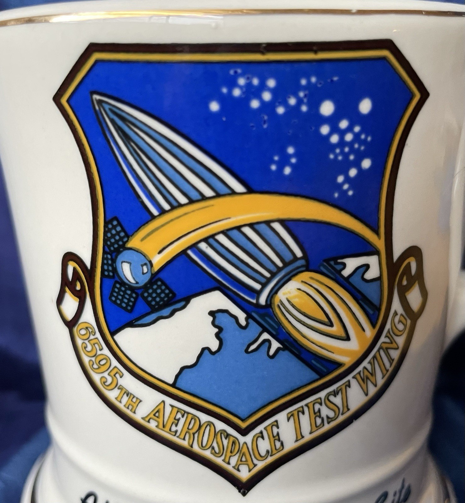 Vintage 6595th Aerospace Test Wing Ceramic Mug, Vandenberg AFB, Space Delta 12