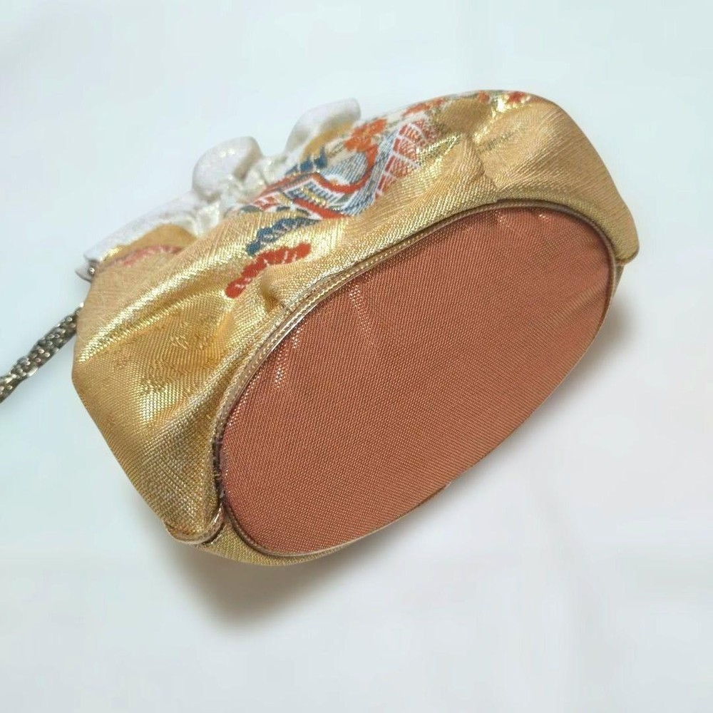 Japanese Fabric Drawstring Japanese Bag with Chain Handle,