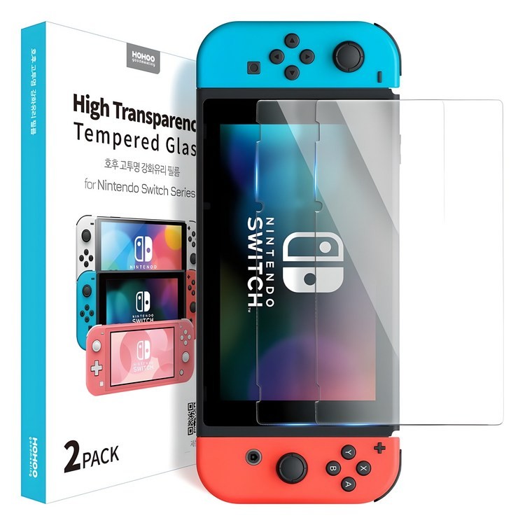 Nintendo Switch Tempered Glass Screen Protector, 2 Pieces