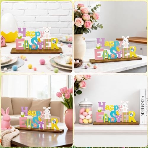 Easter Decorations for Home, Metal Easter Decorations for Table, Indoor Happy