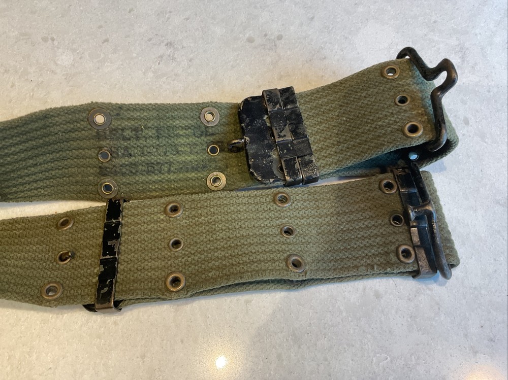 Vintage Military Web Belt Adjustable Marked