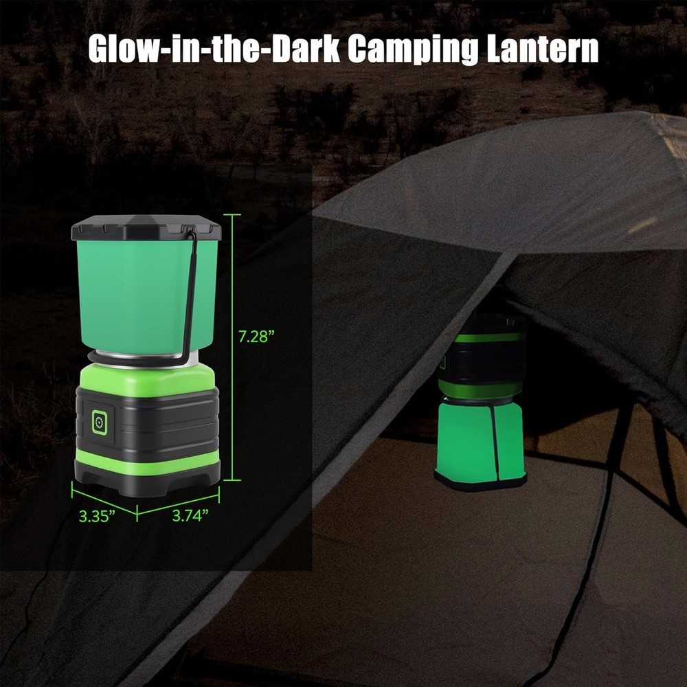 Lichamp LED Camping Lantern, Battery Powered Lights Green
