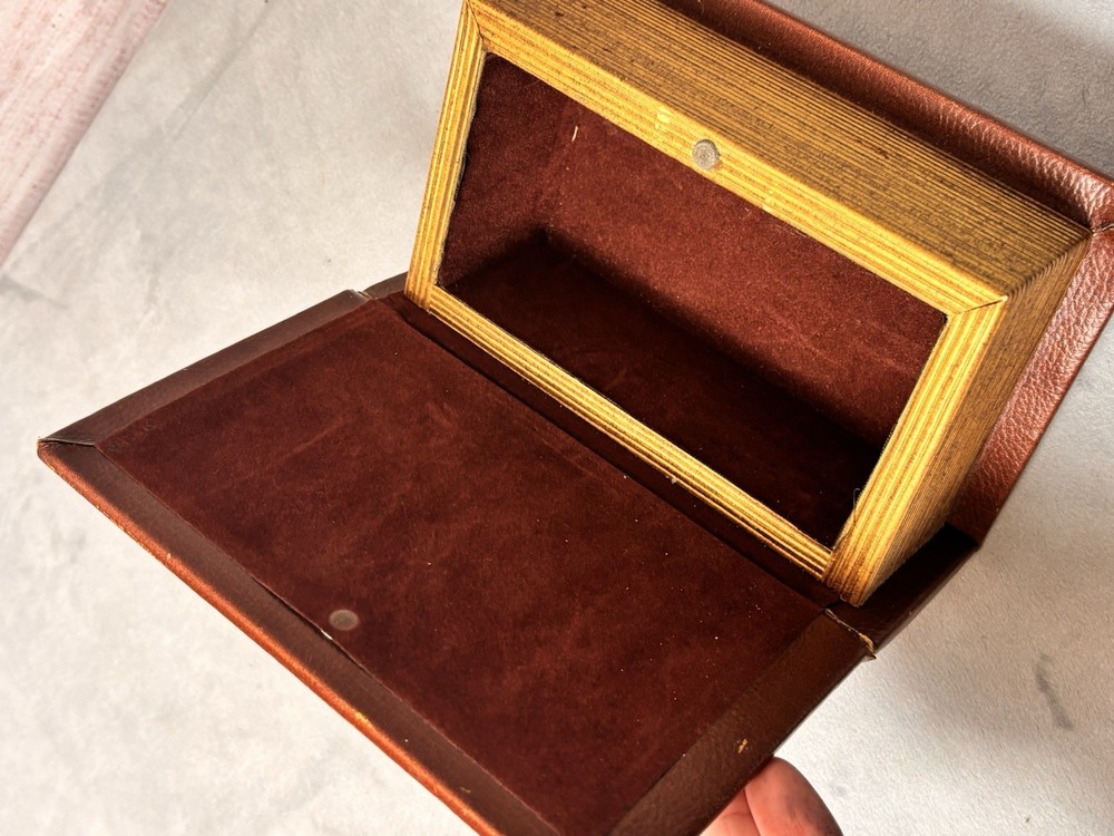Decorative Book Box Faux Leather Secret Book