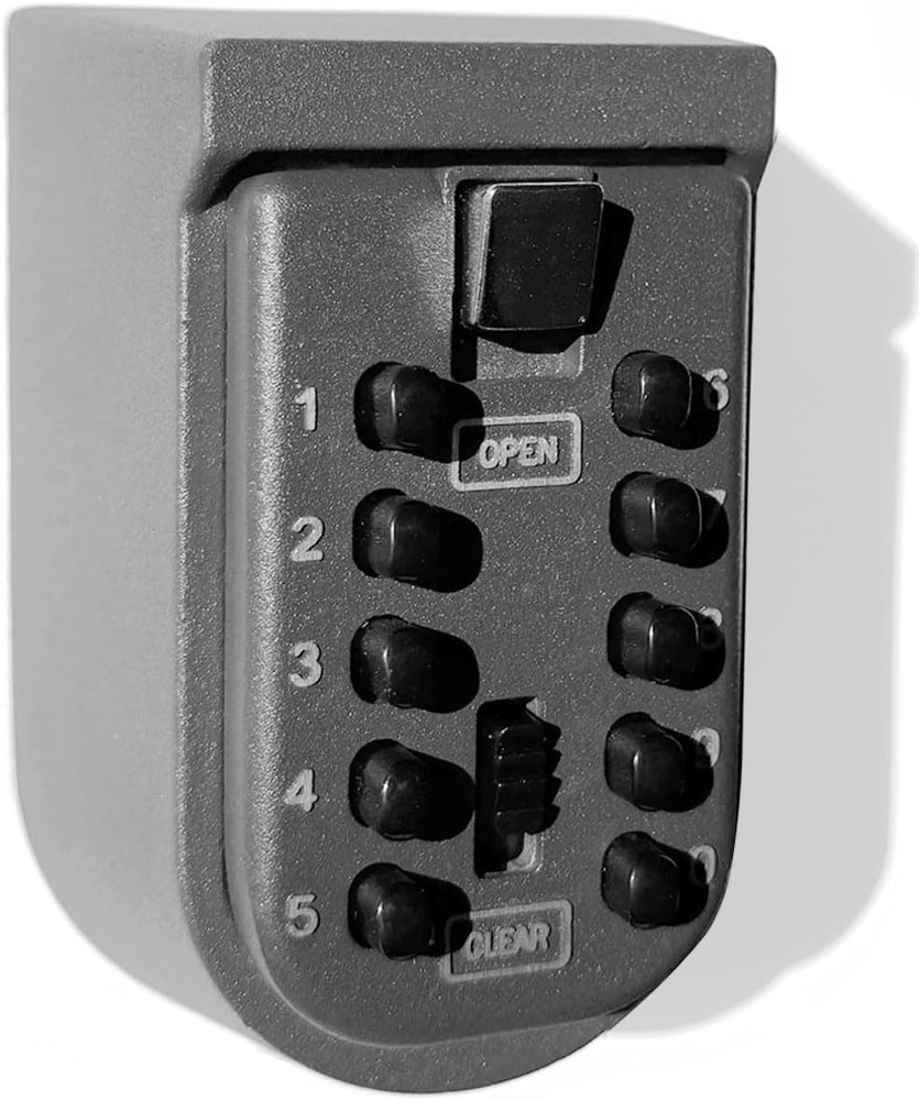 Key Lock Box Wall Mount Waterproof 10-Digit Combination Push Button Key Keeper