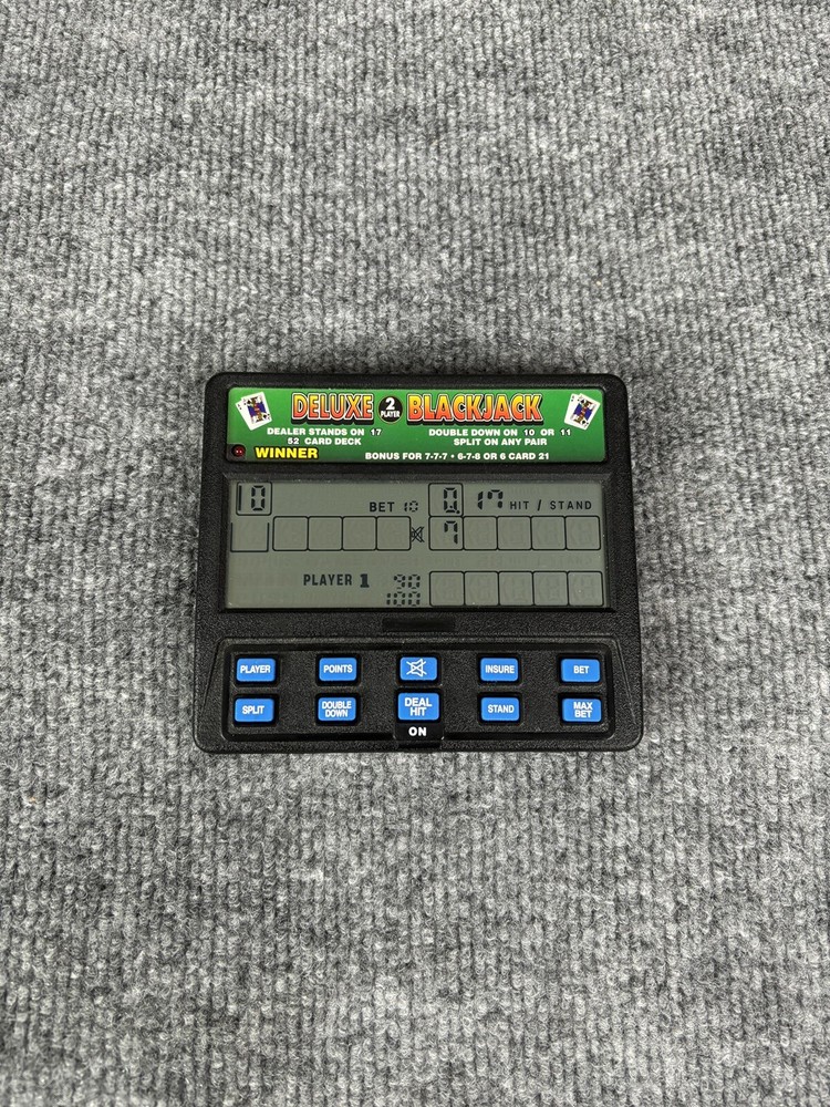 RadioShack Deluxe 2 Player BlackJack Handheld Electronic Game 60-2654 Working
