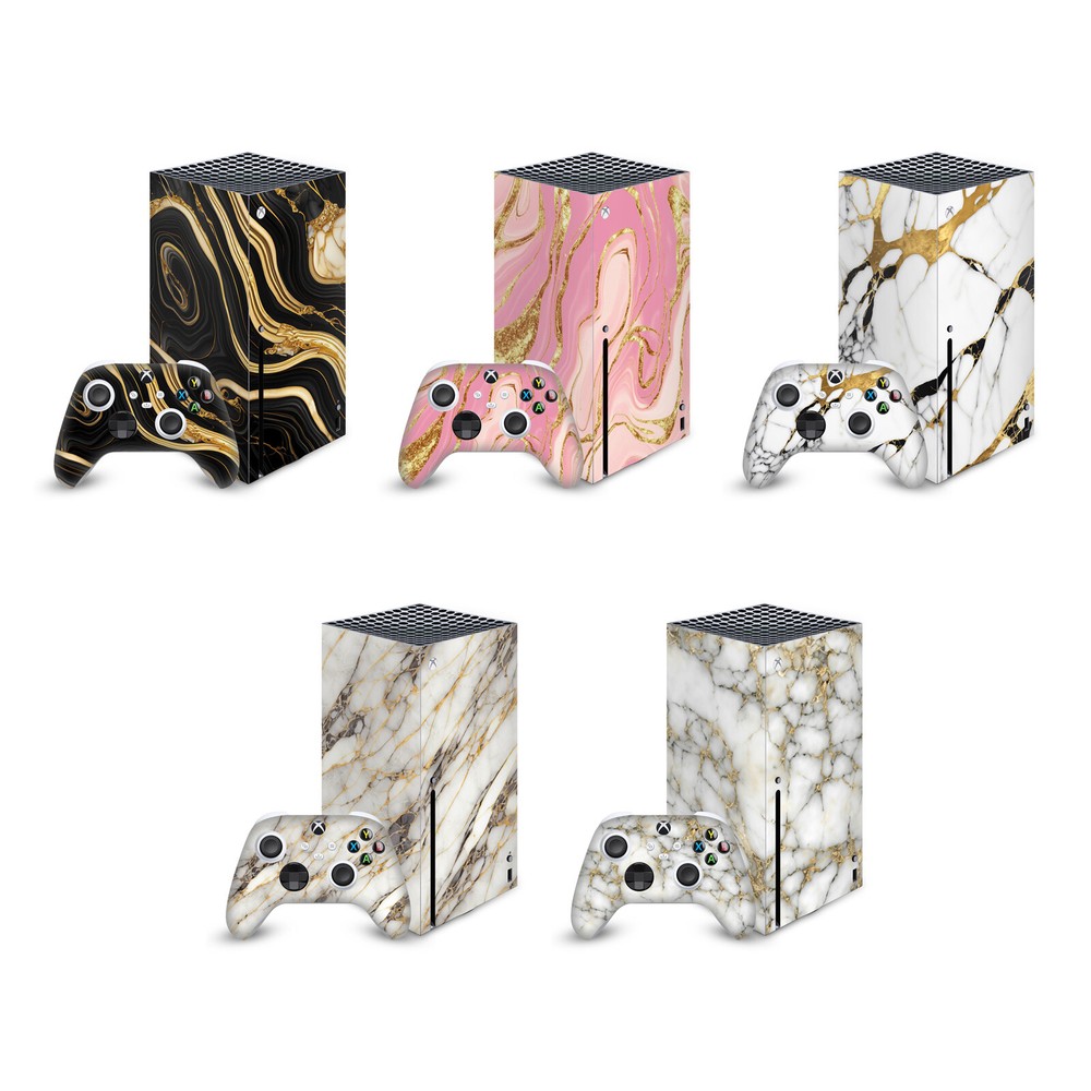 HEAD CASE DESIGNS MARBLE VINYL SKIN DECAL FOR SERIES X CONSOLE & CONTROLLER