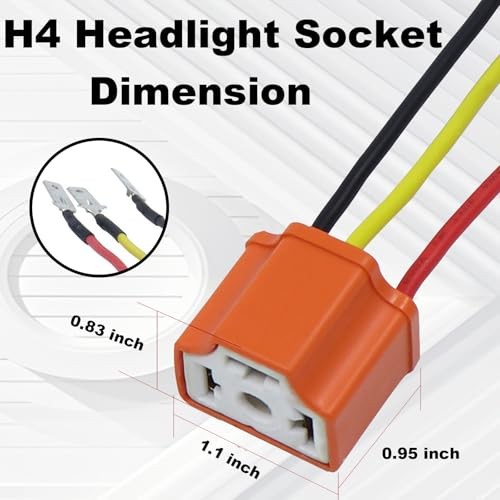 H4 Pigtail Socket Wiring Harness, Ceramic H4 9003 HB2 Wiring Harness Headlight