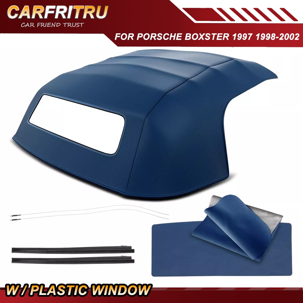 Blue Convertible Soft Top for Porsche Boxster 1997 1998-2002 with Plastic Window