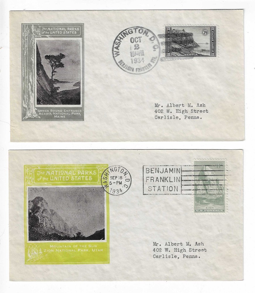 FDC's #740-49 National Parks -- Ioor -- DC cxls